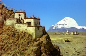 a monastery and mount kailash 